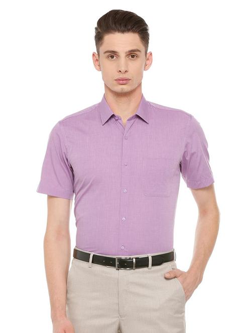 purple cotton formal shirt - 15622319 - Standard Image - 1