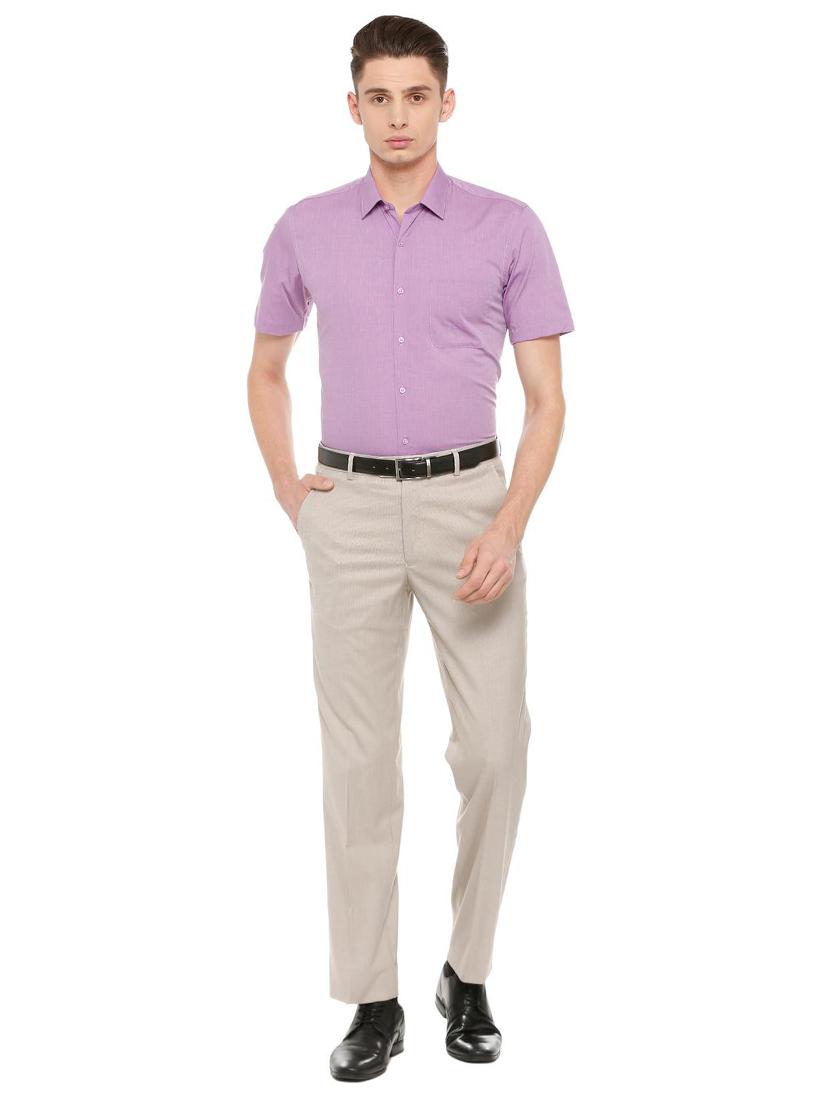 purple cotton formal shirt - 15622319 - Zoom Image - 3