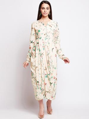Pleated printed dress - 15622371 - Standard Image - 1