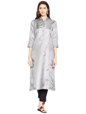 Art silk straight Solid kurta - 15622389 - Standard Image - 1