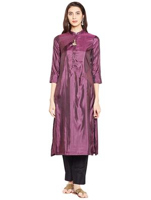 Art silk straight Solid kurta - 15622390 - Standard Image - 1
