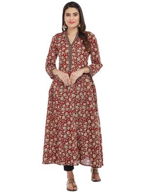 A-line printed kurta - 15622400 - Standard Image - 1