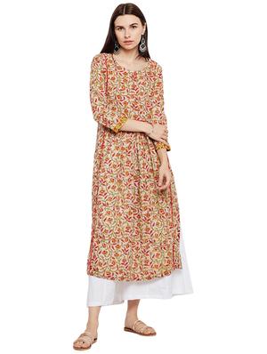 Straight printed piping kurta - 15622409 - Standard Image - 1