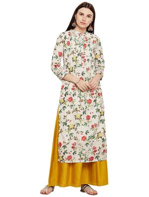 Floral pintucks straight kurta - 15622415 - Standard Image - 1