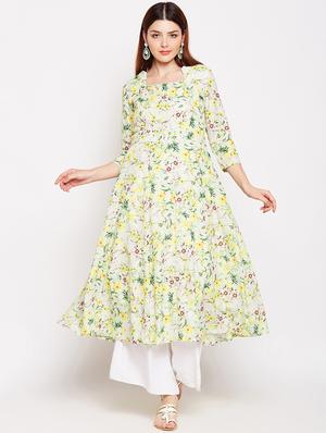 A-line floral print kurta - 15622417 - Standard Image - 1
