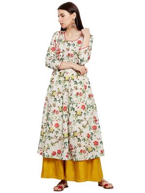 Anarkali floral piping kurta - 15622419 - Standard Image - 1