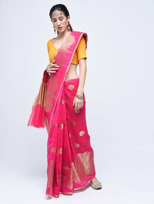 conversational zari motif banarasi saree with blouse - 15622859 - Standard Image - 1