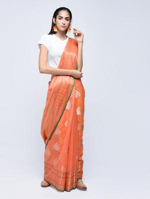 zari motif banarasi saree with blouse - 15622887 - Standard Image - 1