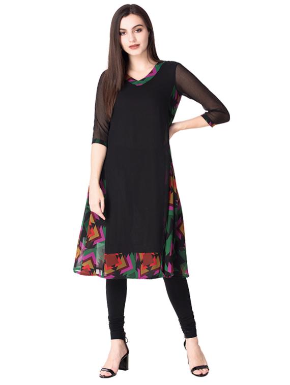 A-line printed hem kurta - 15622932 - Zoom Image - 1
