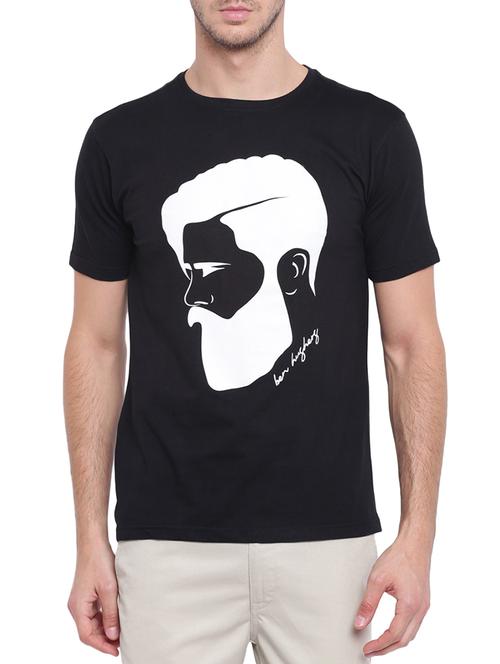 black cotton chest print tshirt - 15622958 - Standard Image - 1