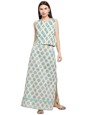 Pintucks printed skirt top set - 15623536 - Standard Image - 1