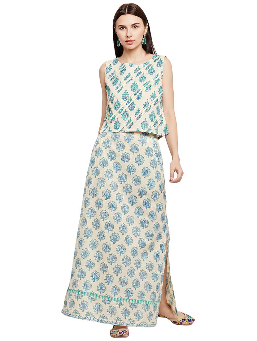 Pintucks printed skirt top set - 15623536 - Zoom Image - 1