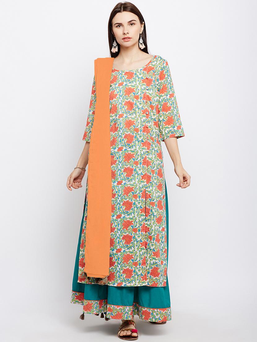 Front slit detail stitched palazzo suit - 15623540 - Zoom Image - 1