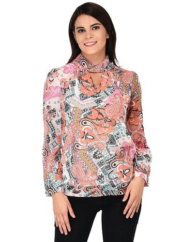 double keyhole neck long sleeve top - 15623567 - Very Small Image - 1