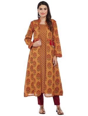 A-line kurta with jacket - 15623580 - Standard Image - 1