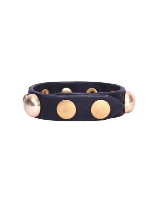 black leatherette studded bracelet - 15623764 - Standard Image - 1