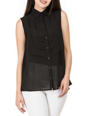 button up sheer top - 15623871 - Standard Image - 1