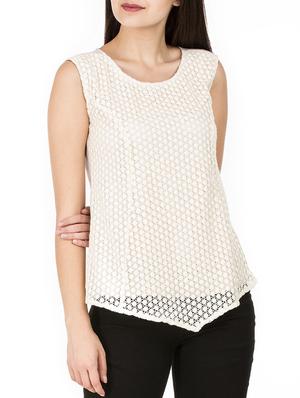 crochet overlay asymmetric top - 15623873 - Standard Image - 1