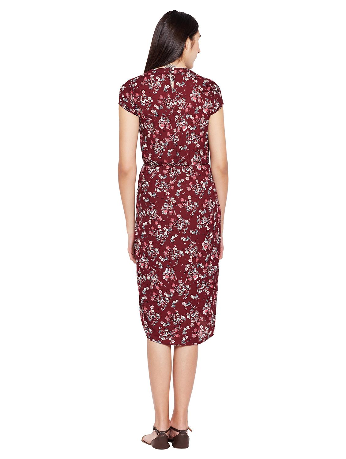 tie knot waist front overlap asymmetric dress - 15624372 - Zoom Image - 3