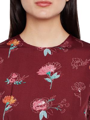long sleeved floral asymmetric dress - 15624378 - Standard Image - 4