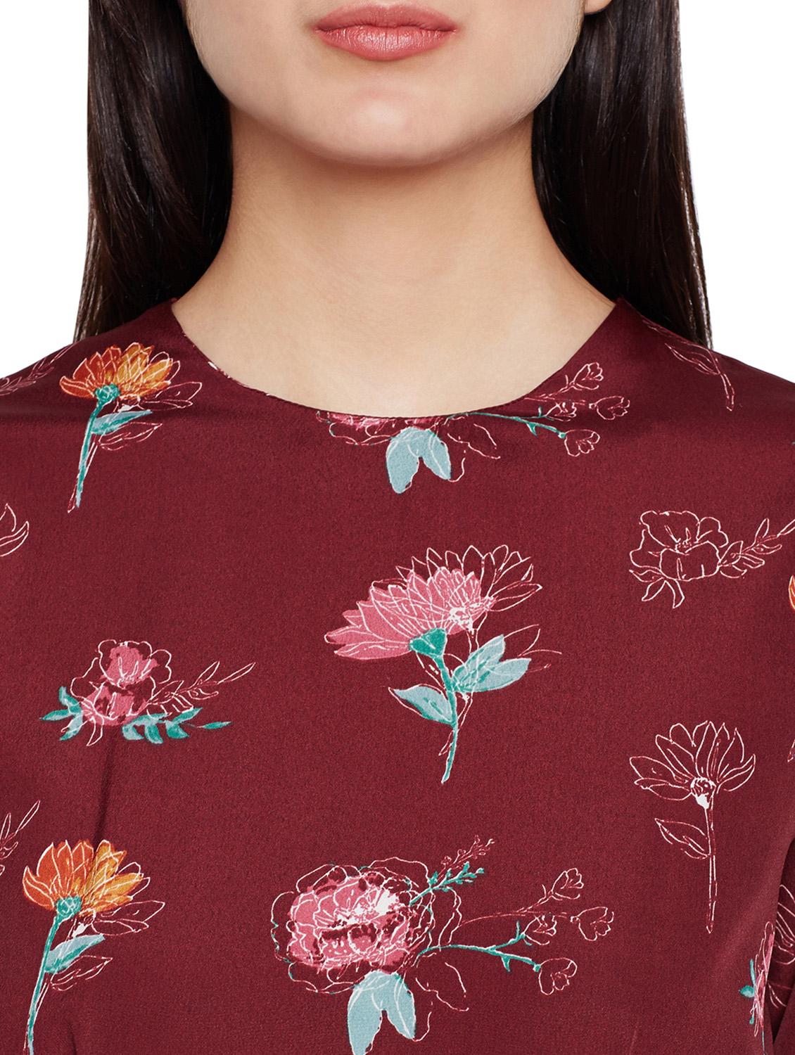 long sleeved floral asymmetric dress - 15624378 - Zoom Image - 4