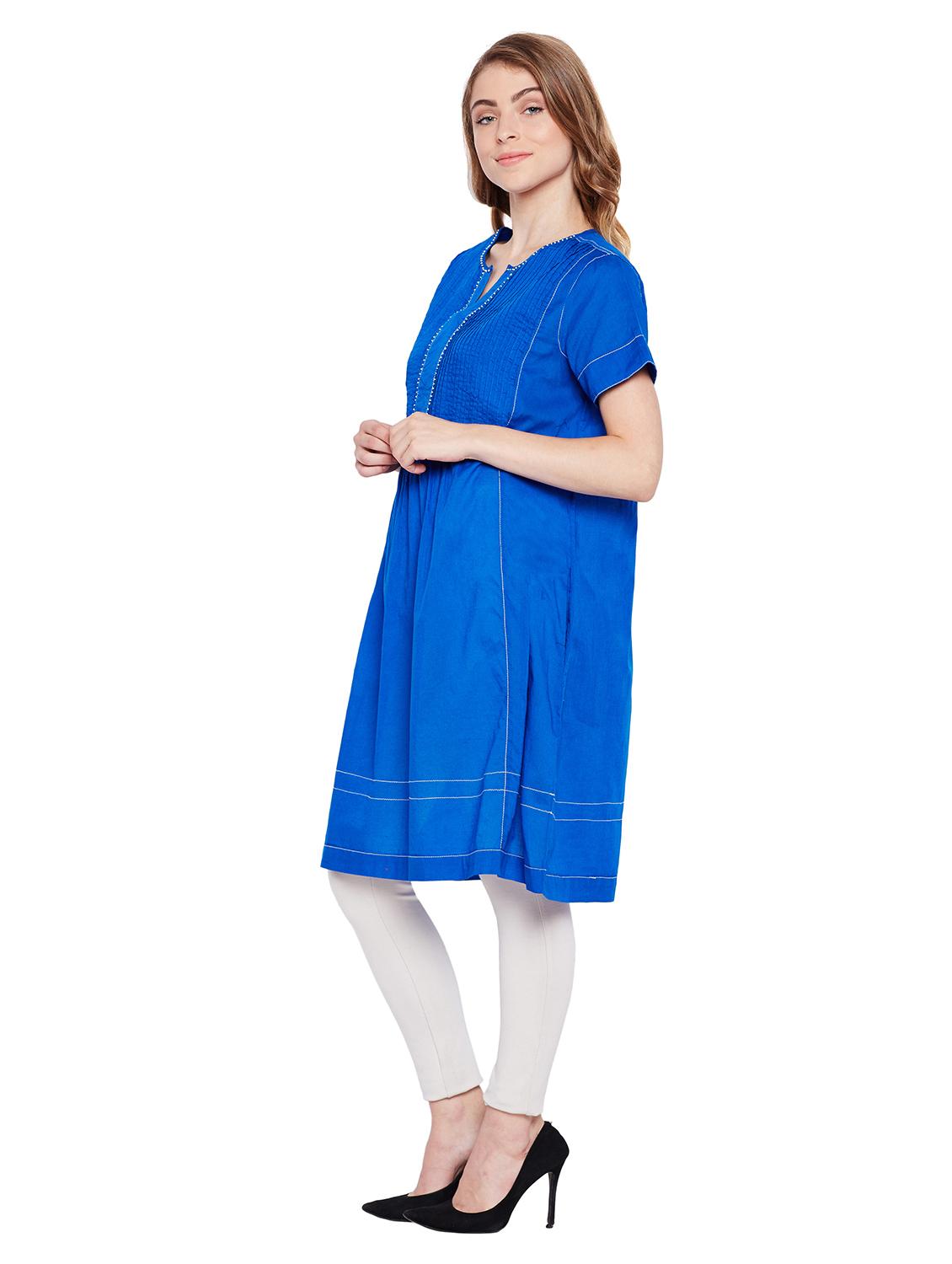 a-line pintucks dobby kurta - 15624504 - Zoom Image - 2