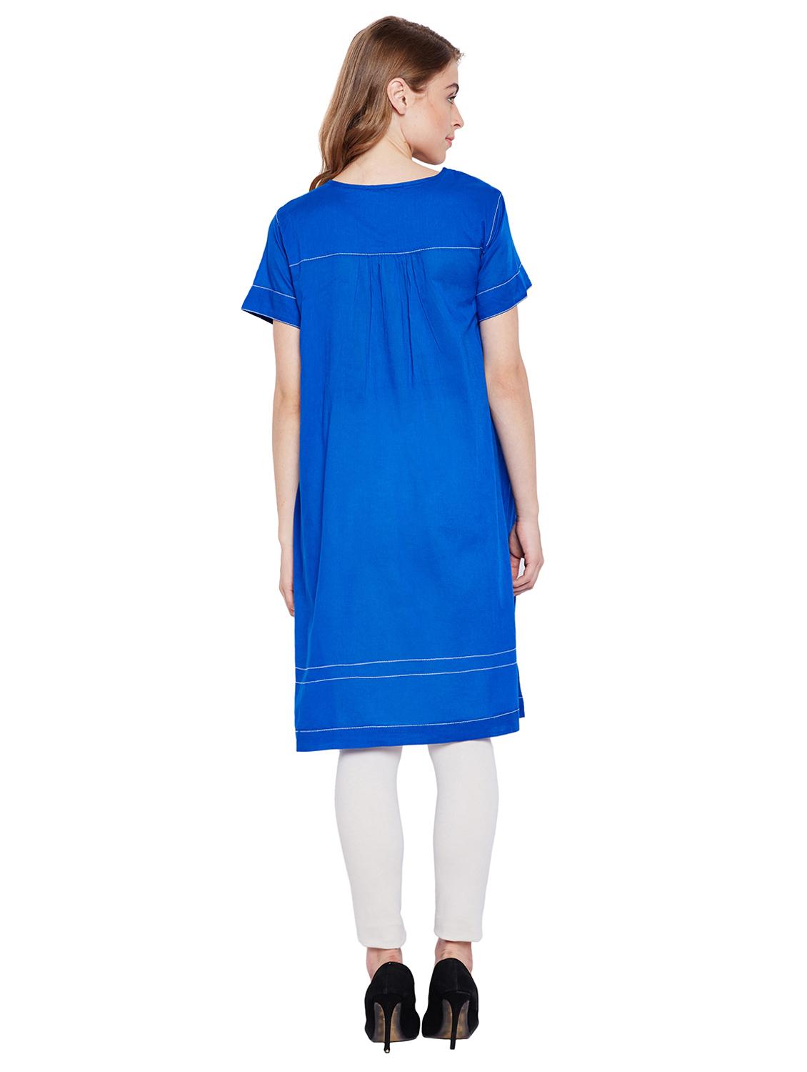 a-line pintucks dobby kurta - 15624504 - Zoom Image - 3