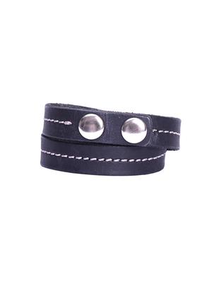black leatherette studded bracelet - 15624676 - Standard Image - 1