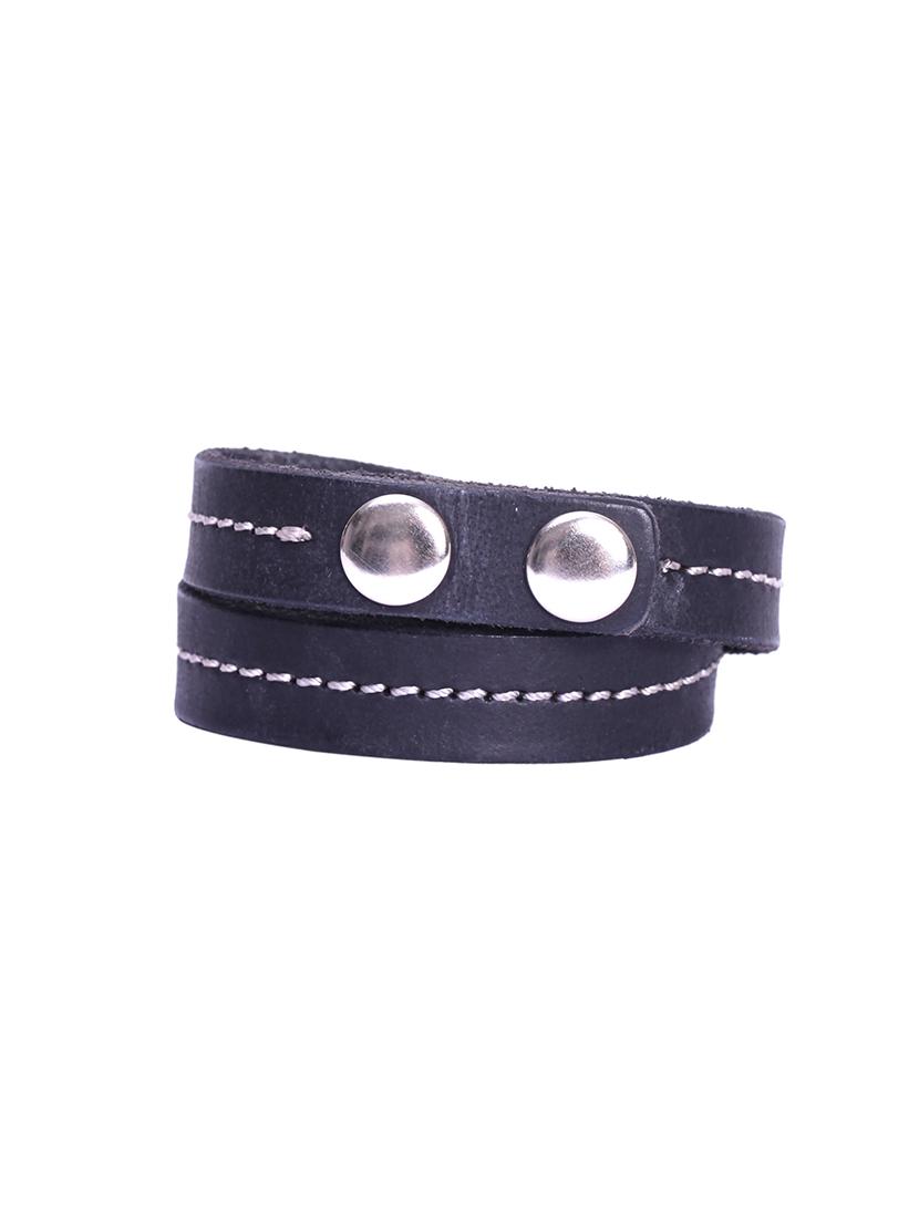 black leatherette studded bracelet - 15624676 - Zoom Image - 1