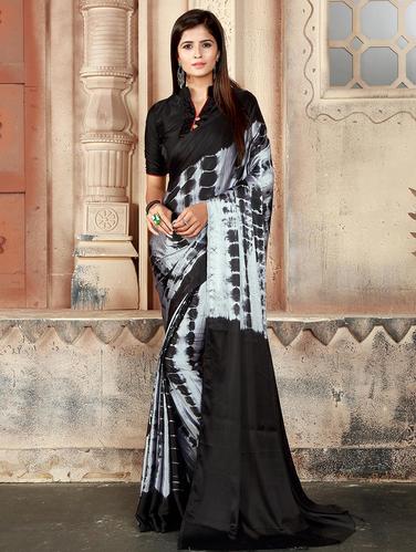 contrast shades shibori saree with blouse - 15625015 - Very Small Image - 1
