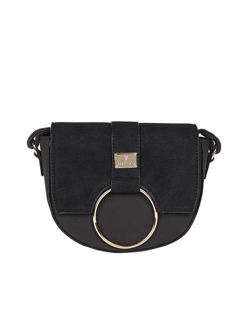 black leatherette (pu) regular sling bag - 15625027 - Very Small Image - 1