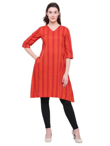 A-line print kurta with pocket - 15625060 - Very Small Image - 1
