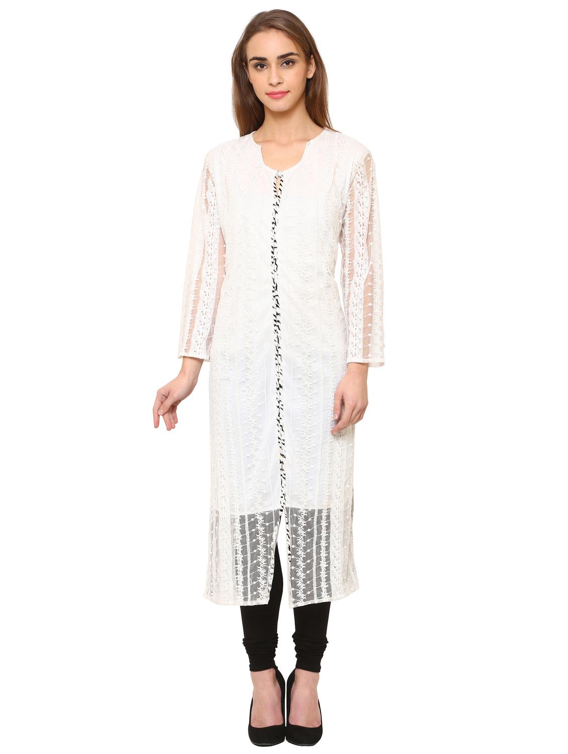 Piping straight kurta - 15625064 - Zoom Image - 1