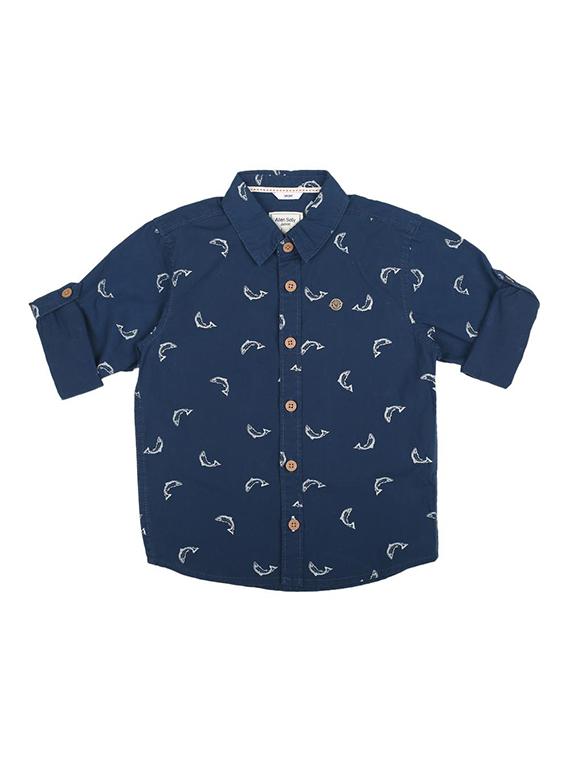 navy blue cotton shirt - 15625170 - Zoom Image - 1
