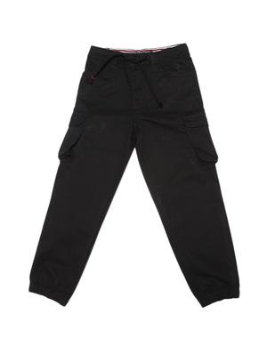 black cotton blend jogger - 15625242 - Standard Image - 1