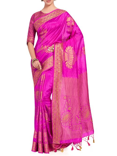gold zari motif woven saree with blouse - 15625419 - Standard Image - 1