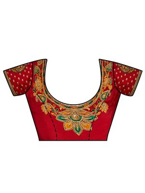 paisley motif kanjivaram saree with blouse - 15625617 - Standard Image - 3