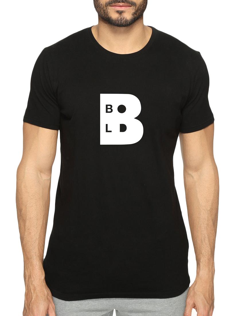 black cotton chest print tshirt - 15625715 - Zoom Image - 1