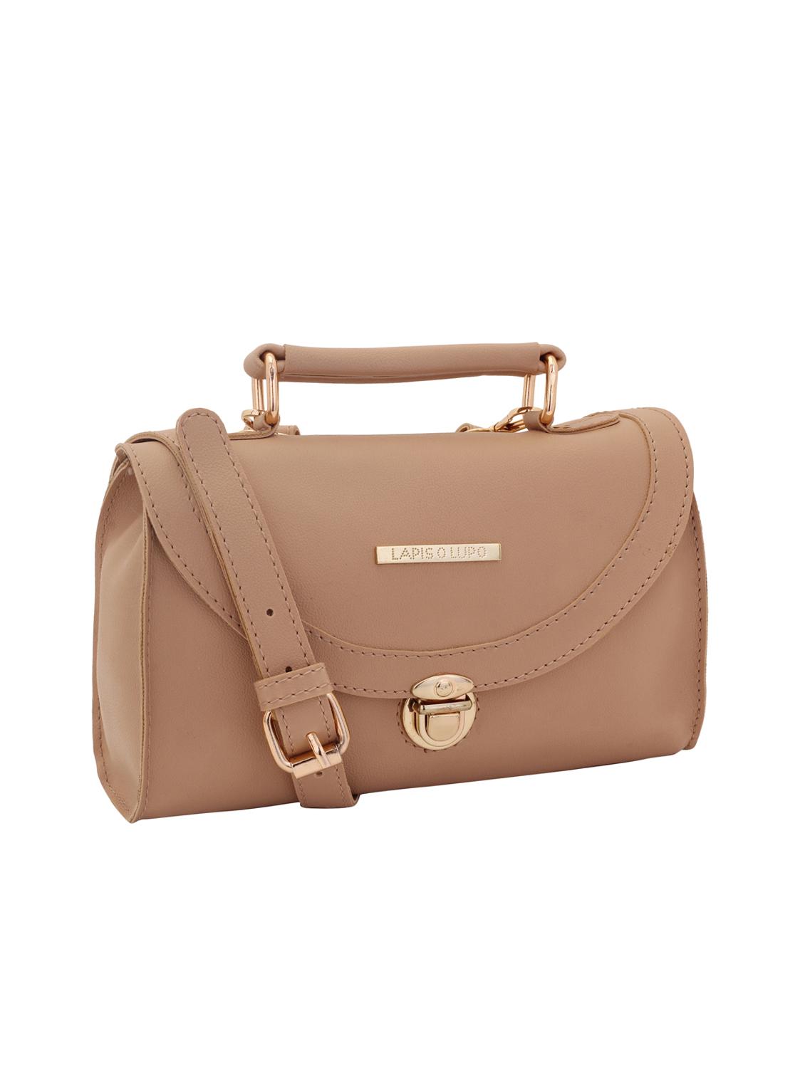 beige leatherette (pu) regular sling bag - 15625795 - Zoom Image - 4
