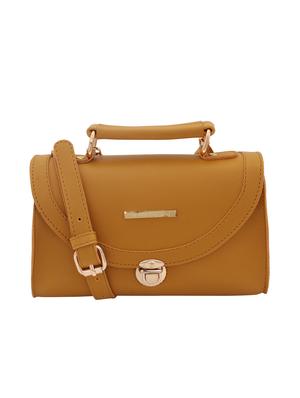 yellow leatherette (pu) regular sling bag - 15625796 - Standard Image - 1