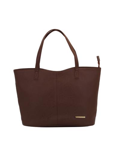 brown leatherette (pu) regular handbag - 15625847 - Very Small Image - 1