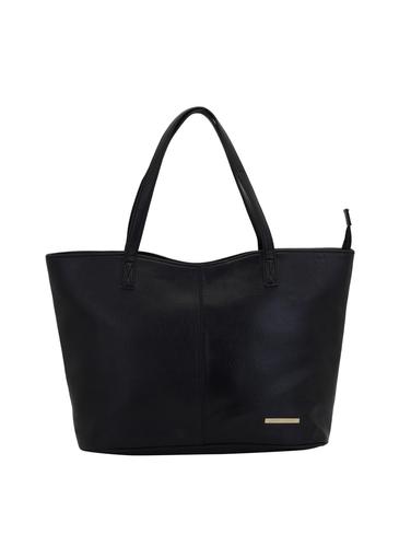 black leatherette (pu) regular handbag - 15625848 - Very Small Image - 1