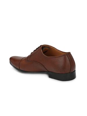 brown leatherette lace-up oxfords - 15625902 - Standard Image - 3