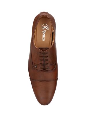 brown leatherette lace-up oxfords - 15625902 - Standard Image - 4