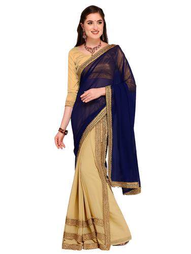 Embellished half and half saree with blouse - 15626335 - Very Small Image - 1