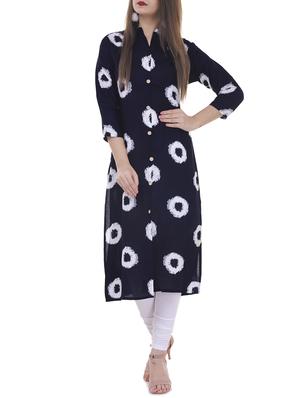 blue rayon straight kurta - 15626361 - Standard Image - 1