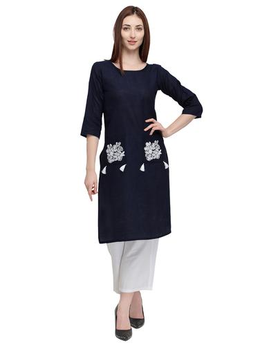 Embroidered pockets kurta with palazzo set - 15626663 - Very Small Image - 1