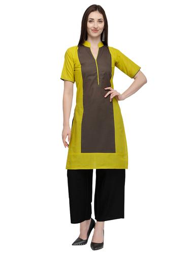 Color block kurta with palazzo set - 15626664 - Very Small Image - 1