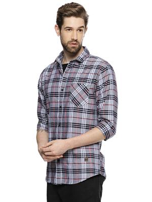 grey checkered casual shirt - 15627254 - Standard Image - 2