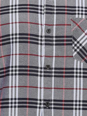 grey checkered casual shirt - 15627254 - Standard Image - 4